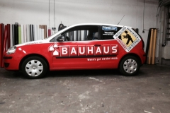 auto bauhaus beschriftung folie